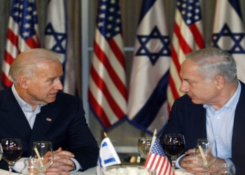 JERUSALEM, ISRAEL - MARCH 09:  U.S. Vice President Joe Biden (L) sits with Israel's Prime Minister Benjamin Netanyahu before a dinner at the Prime Minister's residence March 9, 2010 in Jerusalem, Israel. Biden, visiting Israel as part of U.S.-led efforts to restart Middle East peace talks, on Tuesday condemned Israel's plans for 1,600 new homes in an area of the occupied West Bank it has annexed to Jerusalem.  (Photo by Baz Ratner-Pool/Getty Images)