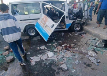 جانب من حادث طريق الأوتوستراد