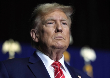 FILE - Republican presidential candidate former President Donald Trump speaks at a campaign rally, March 9, 2024, in Rome Ga. Trump's lawyers kept pressing an appellate court Wednesday, March 20, to excuse him from covering a $454 million fraud lawsuit judgment for now, saying he'd suffer “irreparable harm" before his appeal is decided. (AP Photo/Mike Stewart, File)