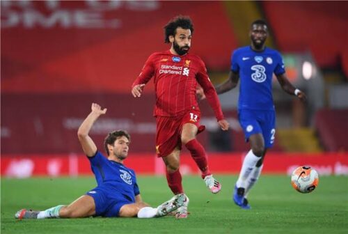 محند صلاح لاعب ليفربول أمام تشيلسي
