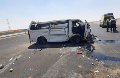 حادث انقلاب سيارة ميكروباص.. صورة أرشيفية