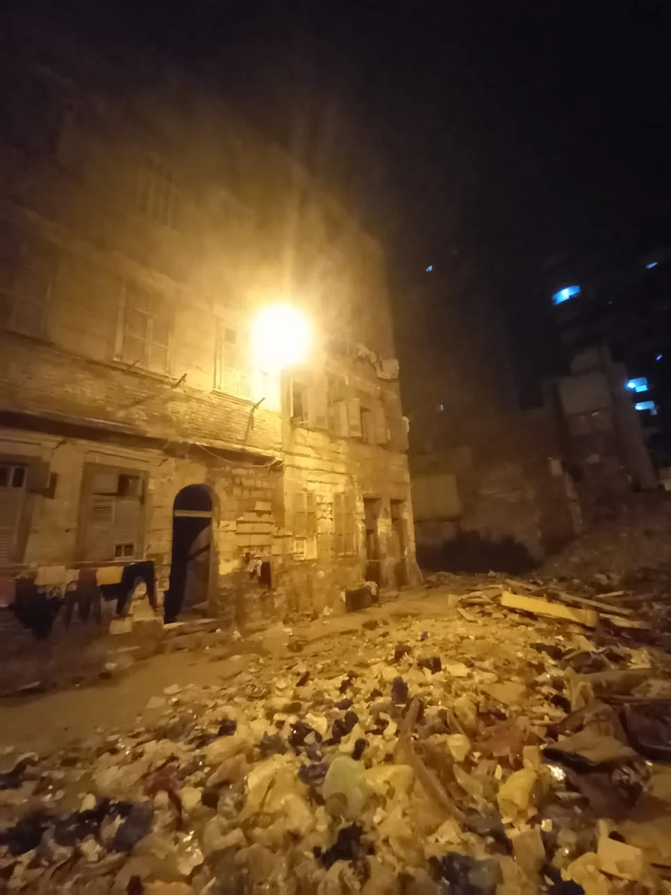 انهيار عقار الإسكندرية 