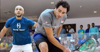 لاعب الاسكواش هشام عاشور يحتفل بزفاف شقيقه