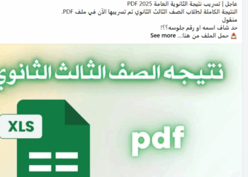 تسريب نتيجة الثانوية العامة 2025