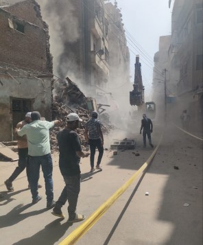 سقوط سقف منزل قديم في طنطا