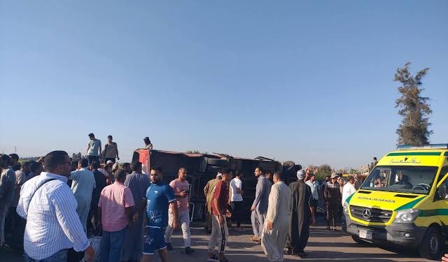 حادث انقلاب أتوبيس في الشرقية