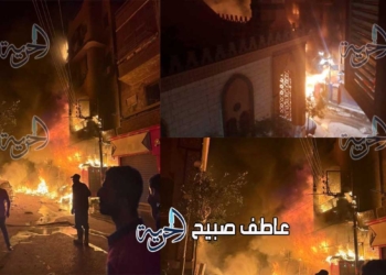 حريق منزل ومحلات تجارية في سوهاج