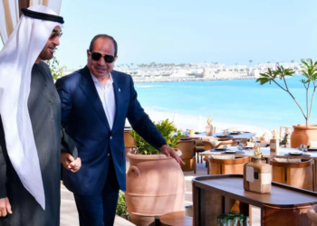 السيسي ورئيس دولة الإمارات من لقاء سابق بمدينة العلمين