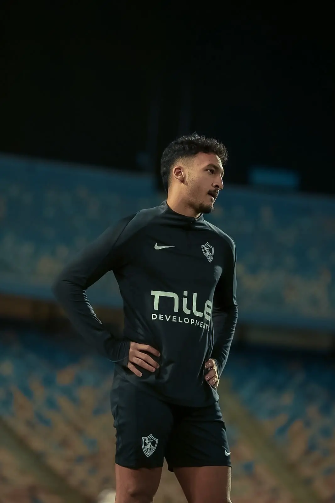 لاعب الزمالك خلال الإحماء